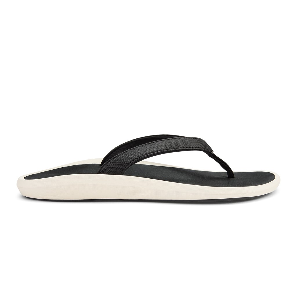 Olukai Zehentrenner Damen - Pi Oe Premium Beach Schwarz - 51782POVC